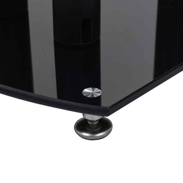 vidaXL Soportes para altavoz aluminio 2 uds negro vidrio de seguridad