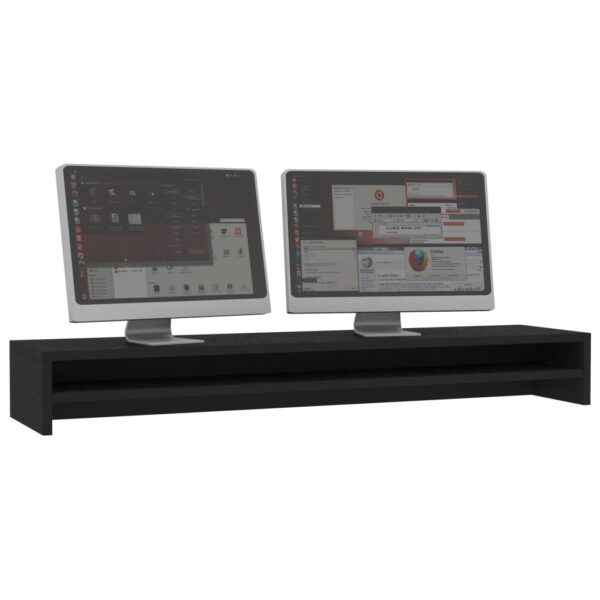 vidaXL Soporte de mesa para pantalla de aglomerado negro 100x24x13 cm